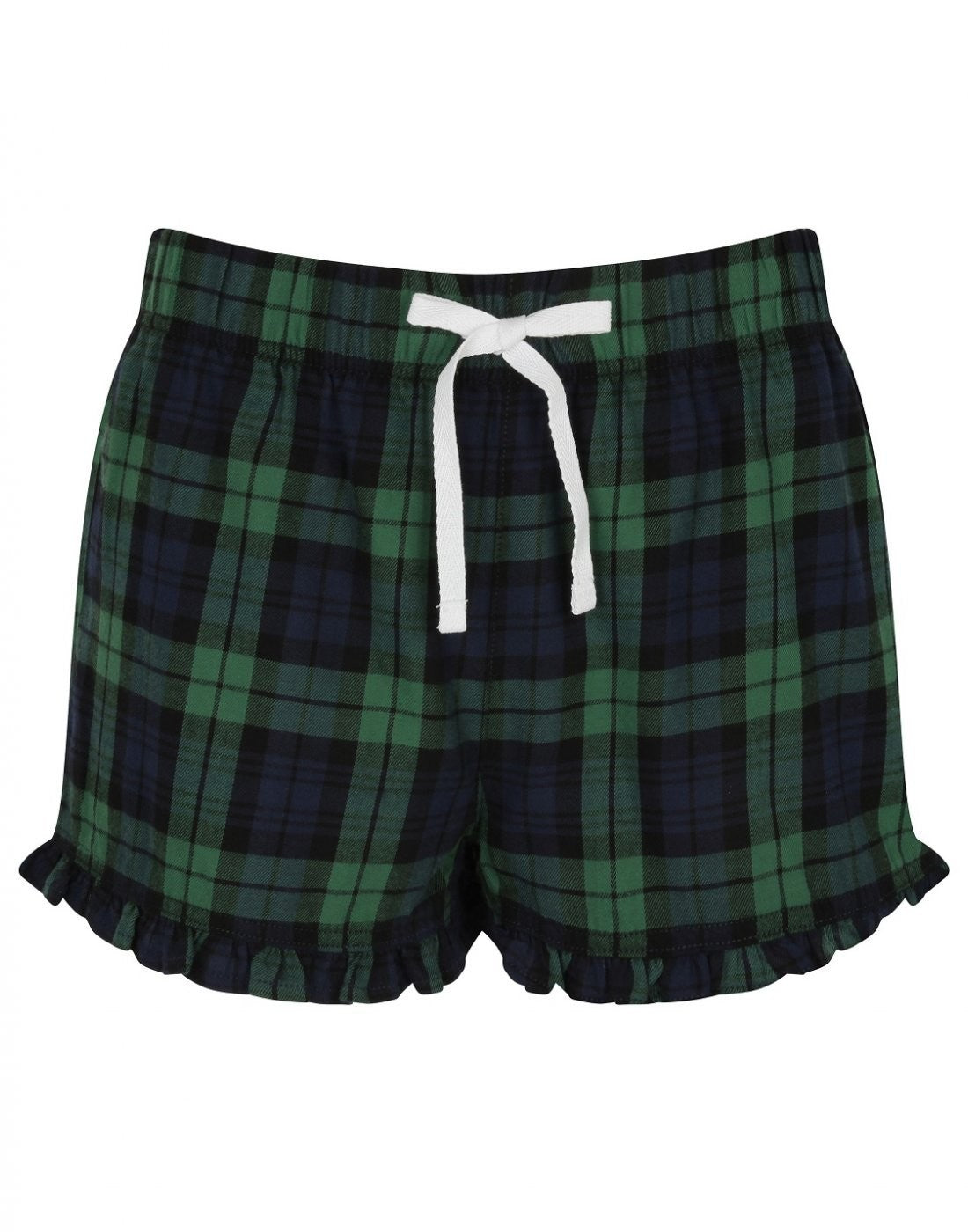 Ladies Tartan Frill Shorts | NAVY/GREEN